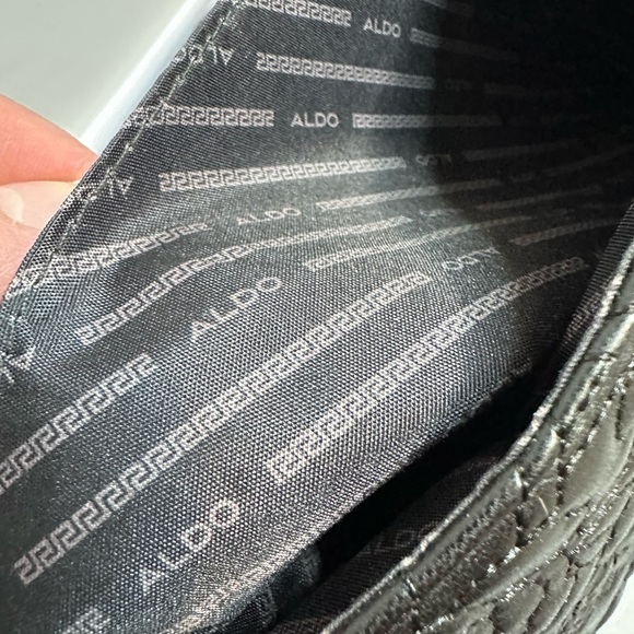 Aldo Black Quilted Shoulder Bag with Gold Chain - Picture 11 of 13